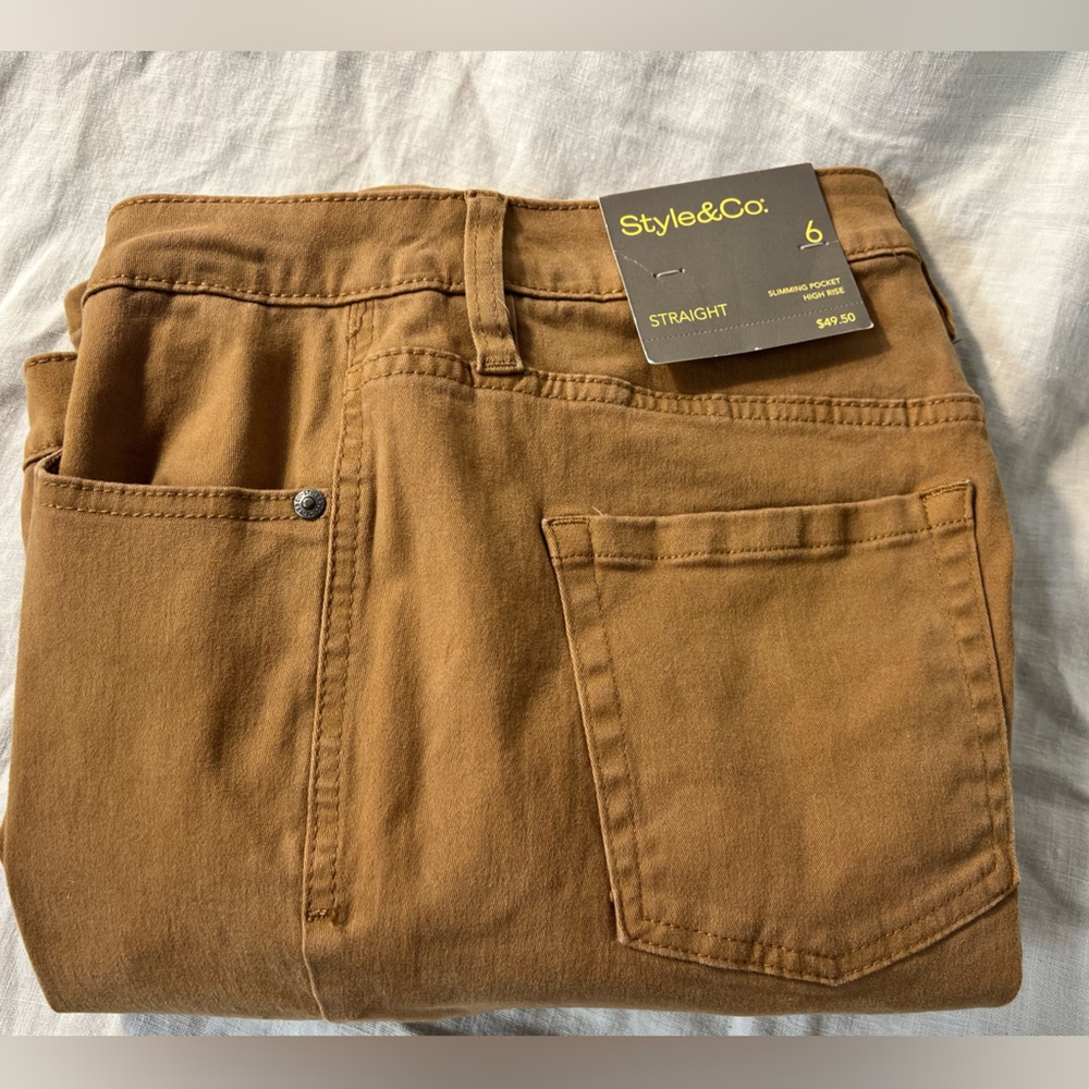 High rise slimmed pocket straight leg jeans - Picture 5 of 13